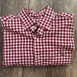 Vineyard Vines Red and White Checkered Shirt